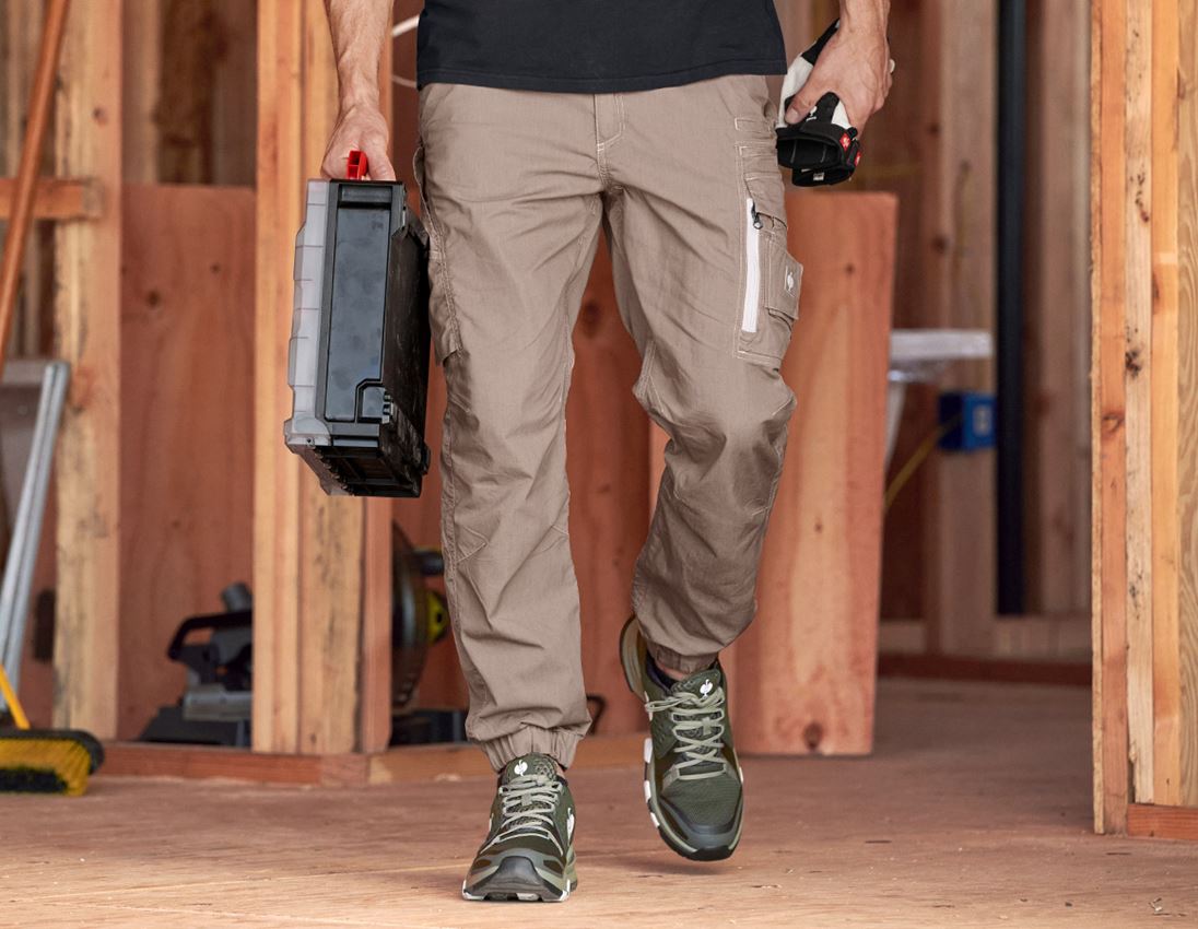 Work Trousers: Cargo trousers e.s.motion ten summer + pecanbrown