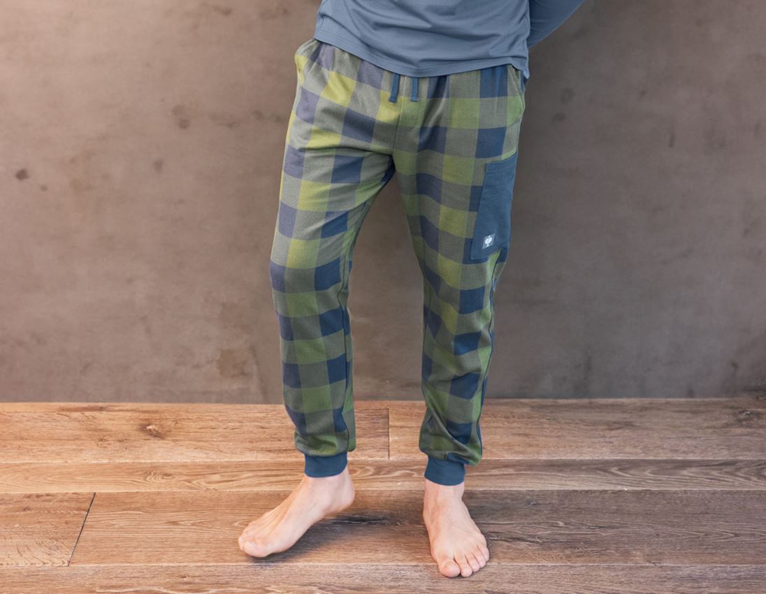 Accessories: e.s. Pyjama Trousers + mountaingreen/oxidblue