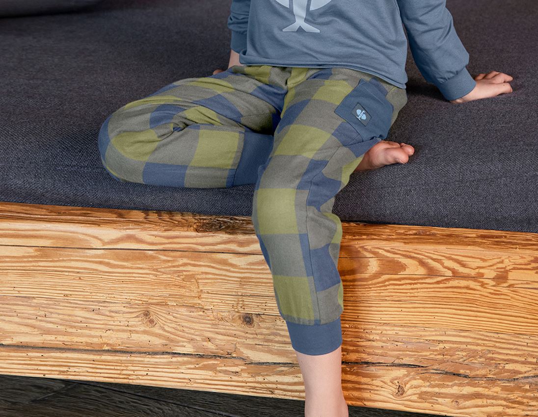 Accessoarer: e.s. Pyjamas byxa, barn + berggrön/oxidblå
