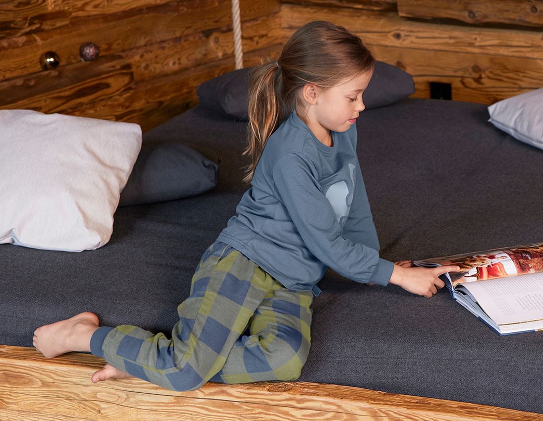 Accessoarer: e.s. Pyjamas byxa, barn + berggrön/oxidblå 1