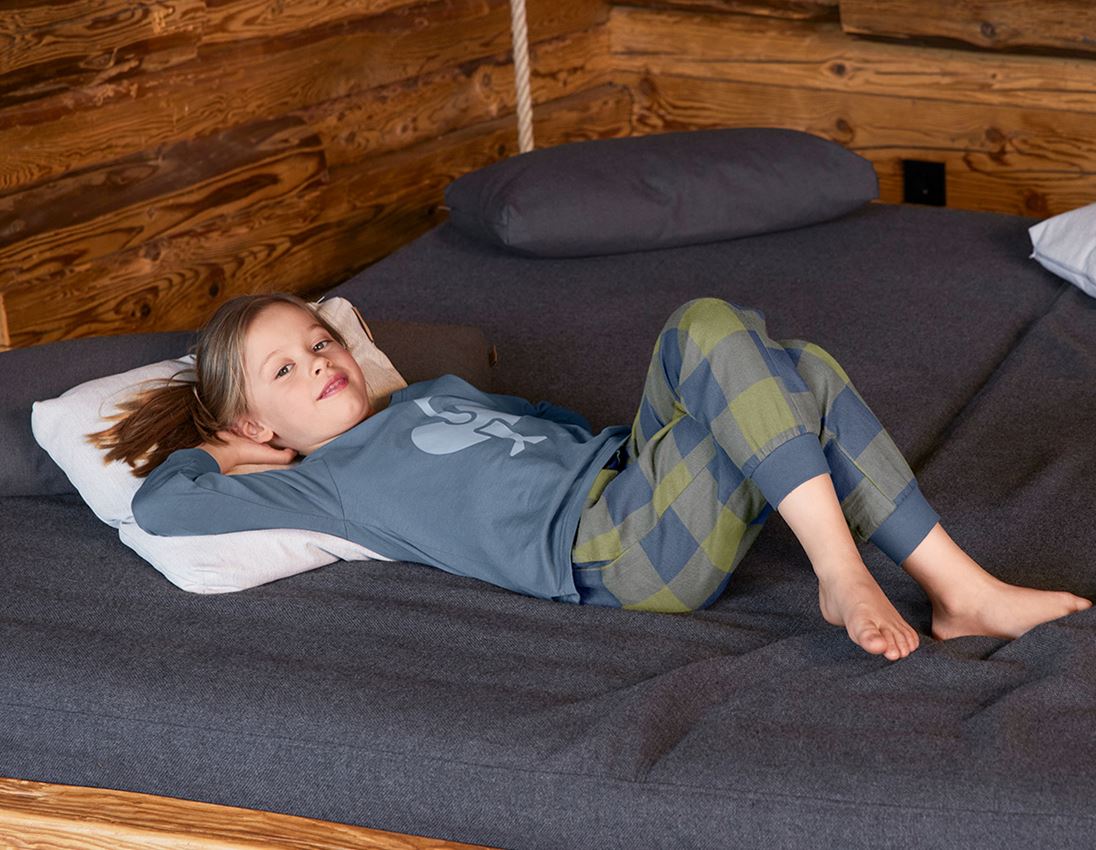 Accessoarer: e.s. Pyjamas byxa, barn + berggrön/oxidblå 2