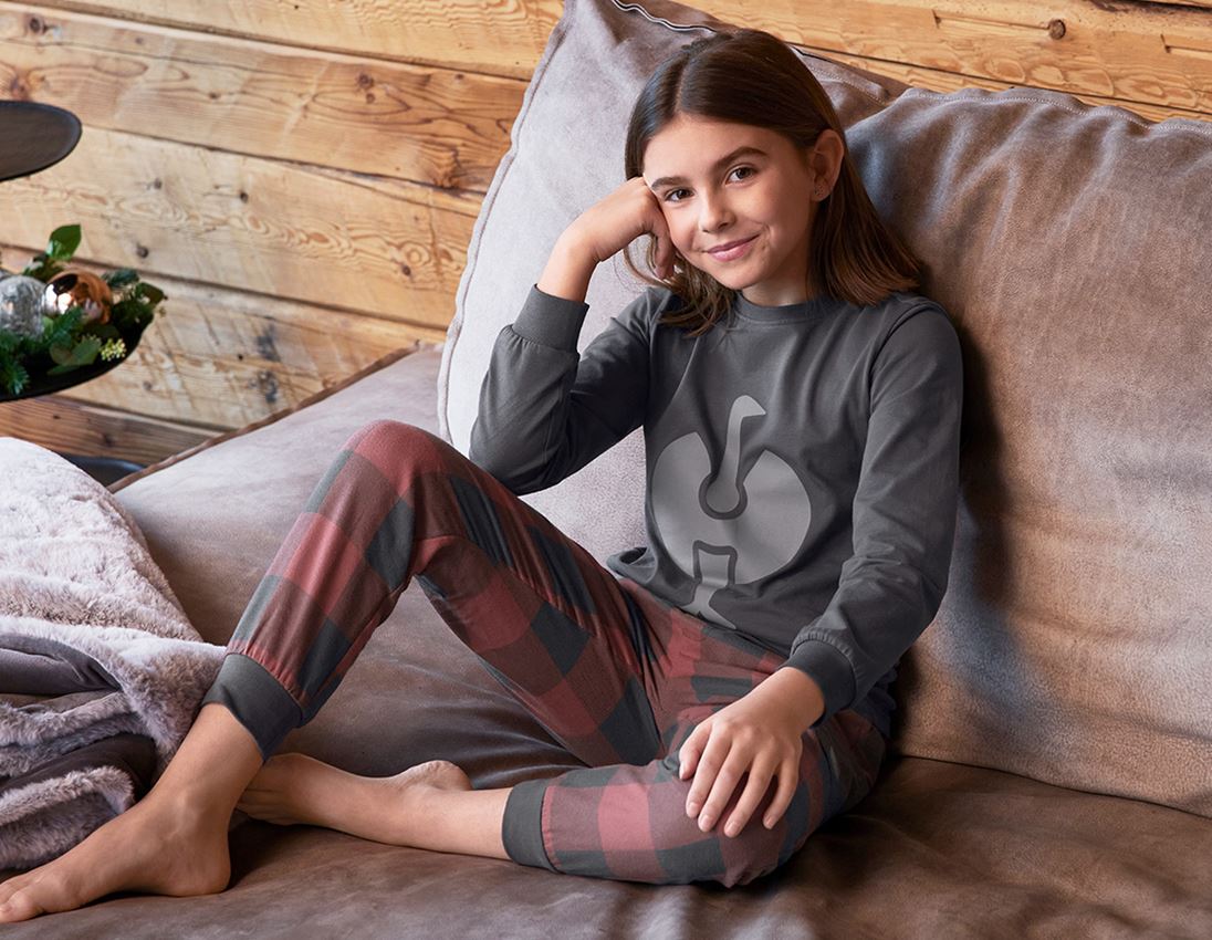 Accessories: e.s. Pyjama Trousers, children's + oxidred/carbongrey 1