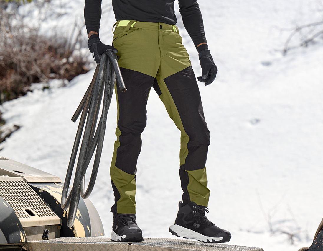 Work Trousers: Hybrid functional trousers e.s.trail + junipergreen/limegreen