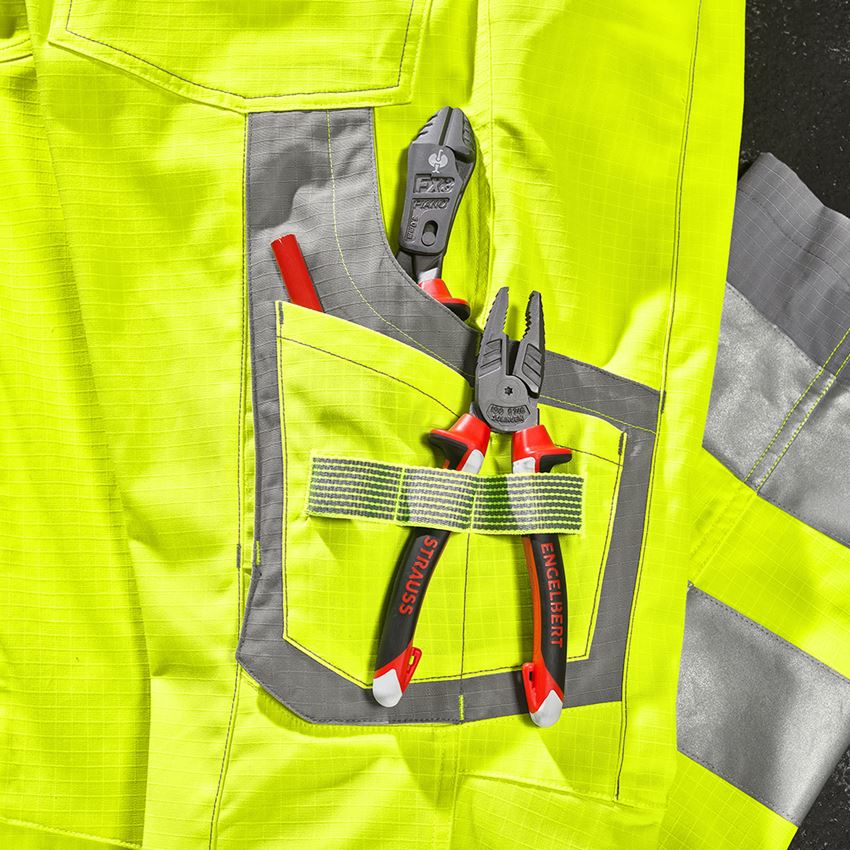 Work Trousers: High-vis cargo trousers e.s.concrete + high-vis yellow/pearlgrey 2