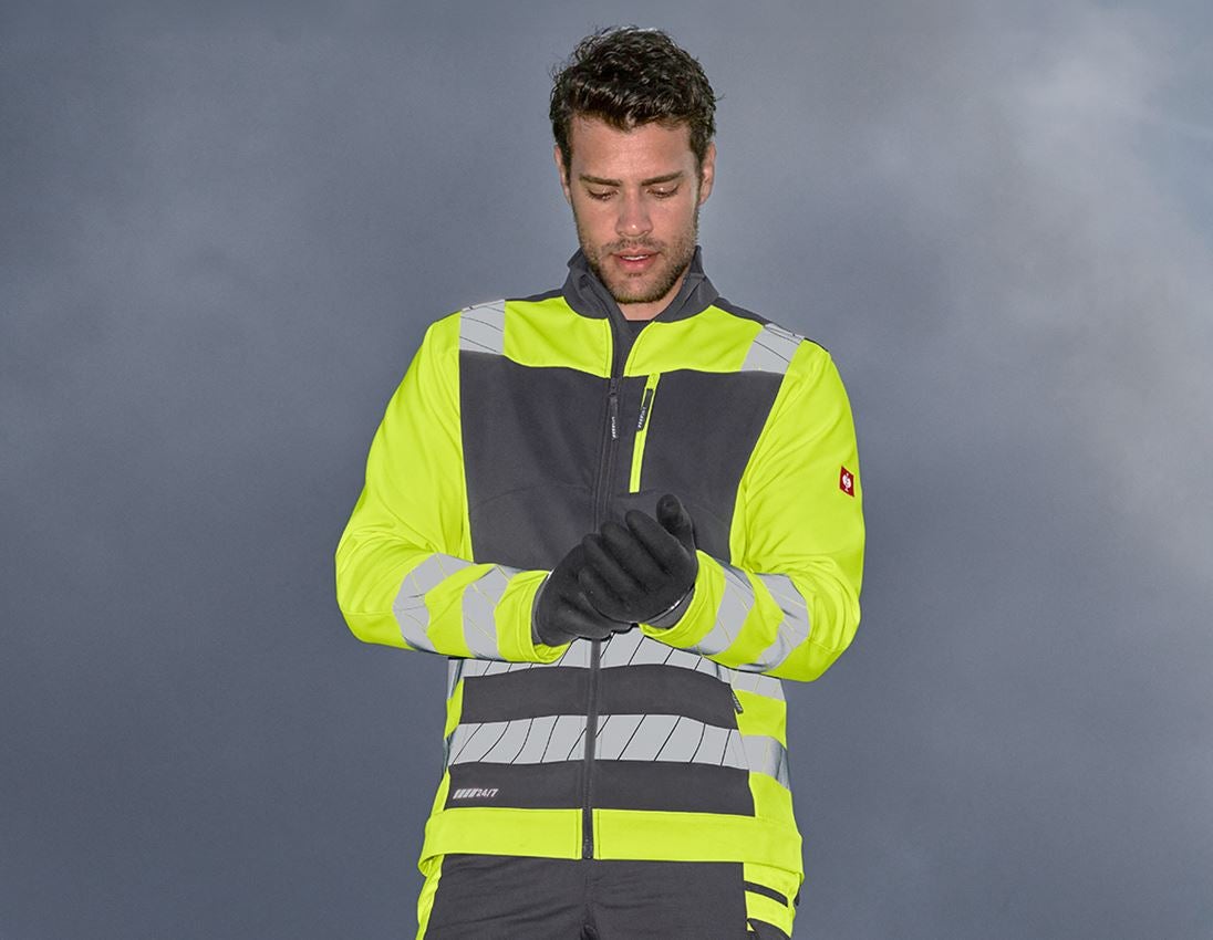 Topics: High-vis softshell jacket e.s.motion 24/7 + anthracite/high-vis yellow 1