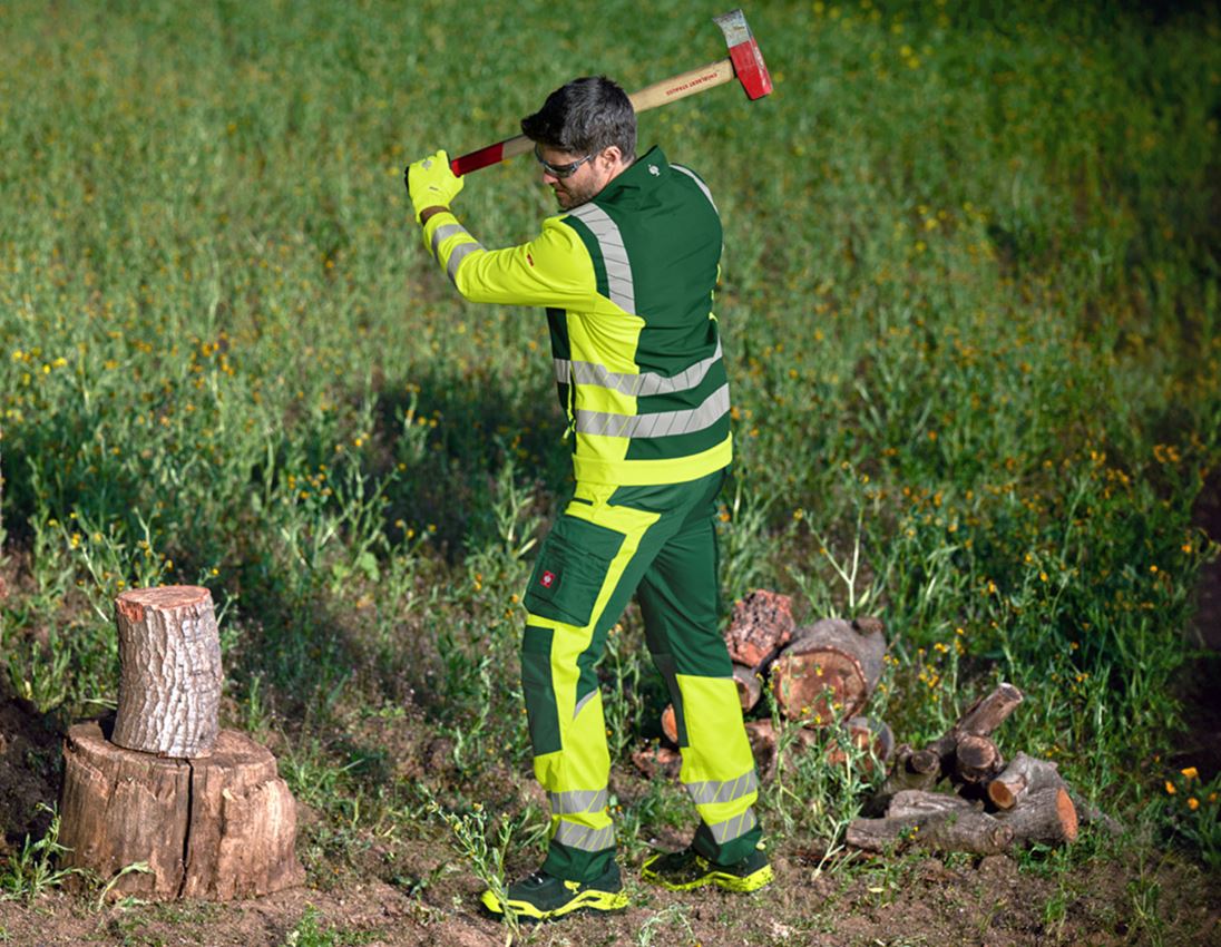 Work Jackets: High-vis softshell jacket e.s.motion 24/7 + green/high-vis yellow 2