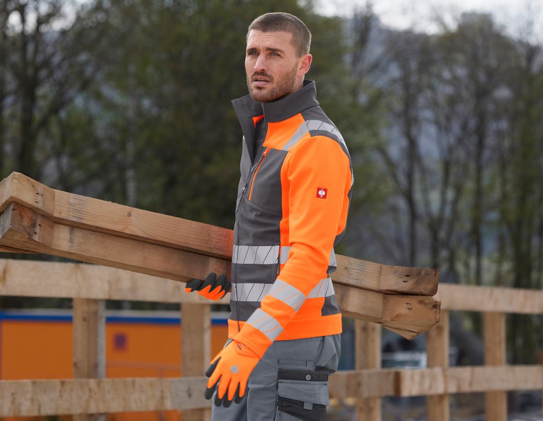 Topics: High-vis softshell jacket e.s.motion 24/7 + anthracite/high-vis orange 2