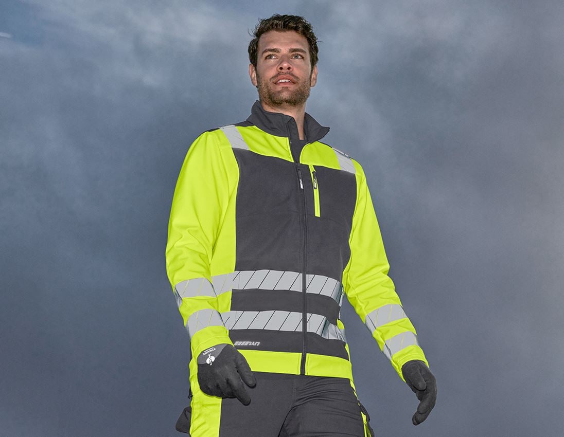 Arbetsjackor: Varseljacka softshell e.s.motion 24/7 + antracit/varselgul