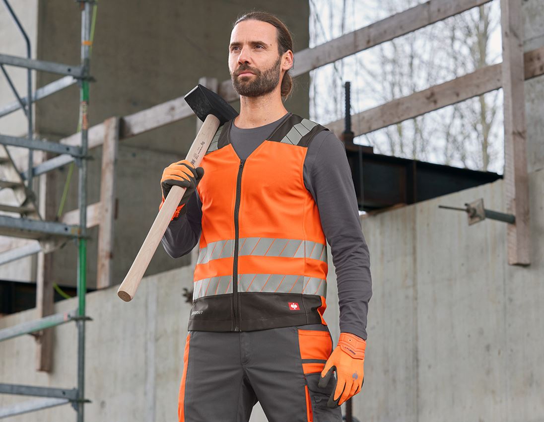 Work Body Warmer: High-vis bodywarmer e.s.motion 24/7 + high-vis orange/anthracite