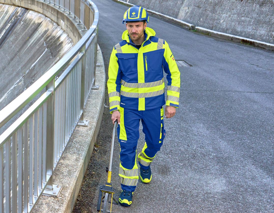 Work Trousers: High-vis trousers e.s.motion 24/7 + royal/high-vis yellow 3