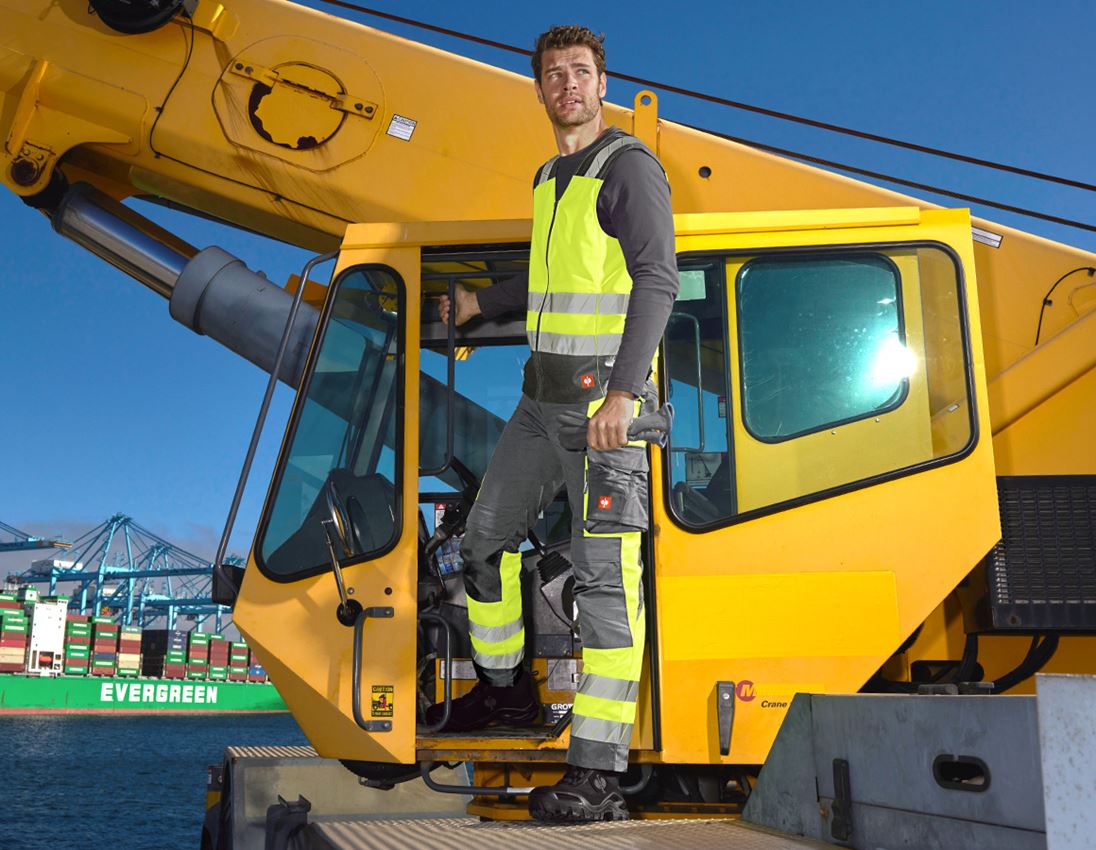 Work Trousers: High-vis trousers e.s.motion 24/7 + anthracite/high-vis yellow 2