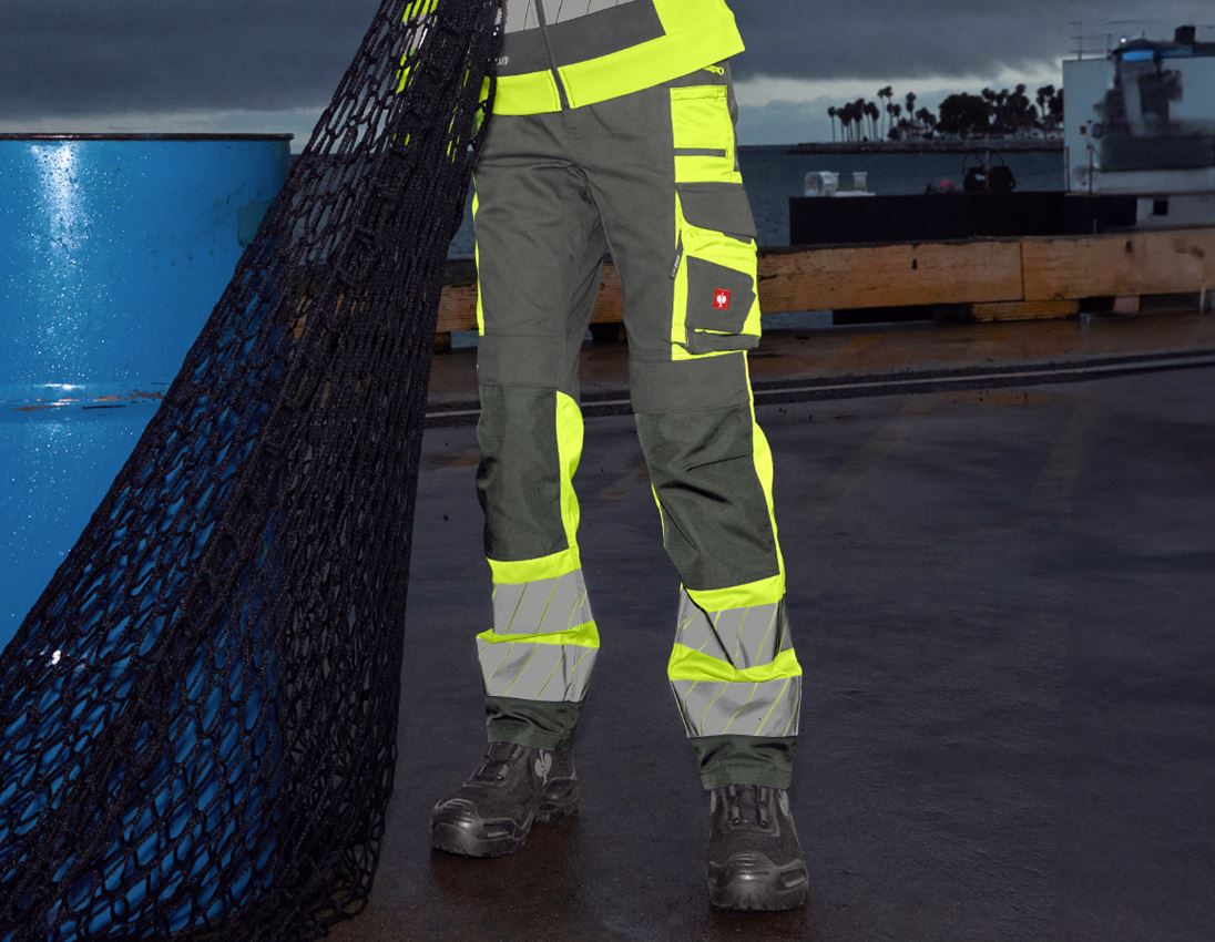 Topics: High-vis trousers e.s.motion 24/7, ladies’ + anthracite/high-vis yellow