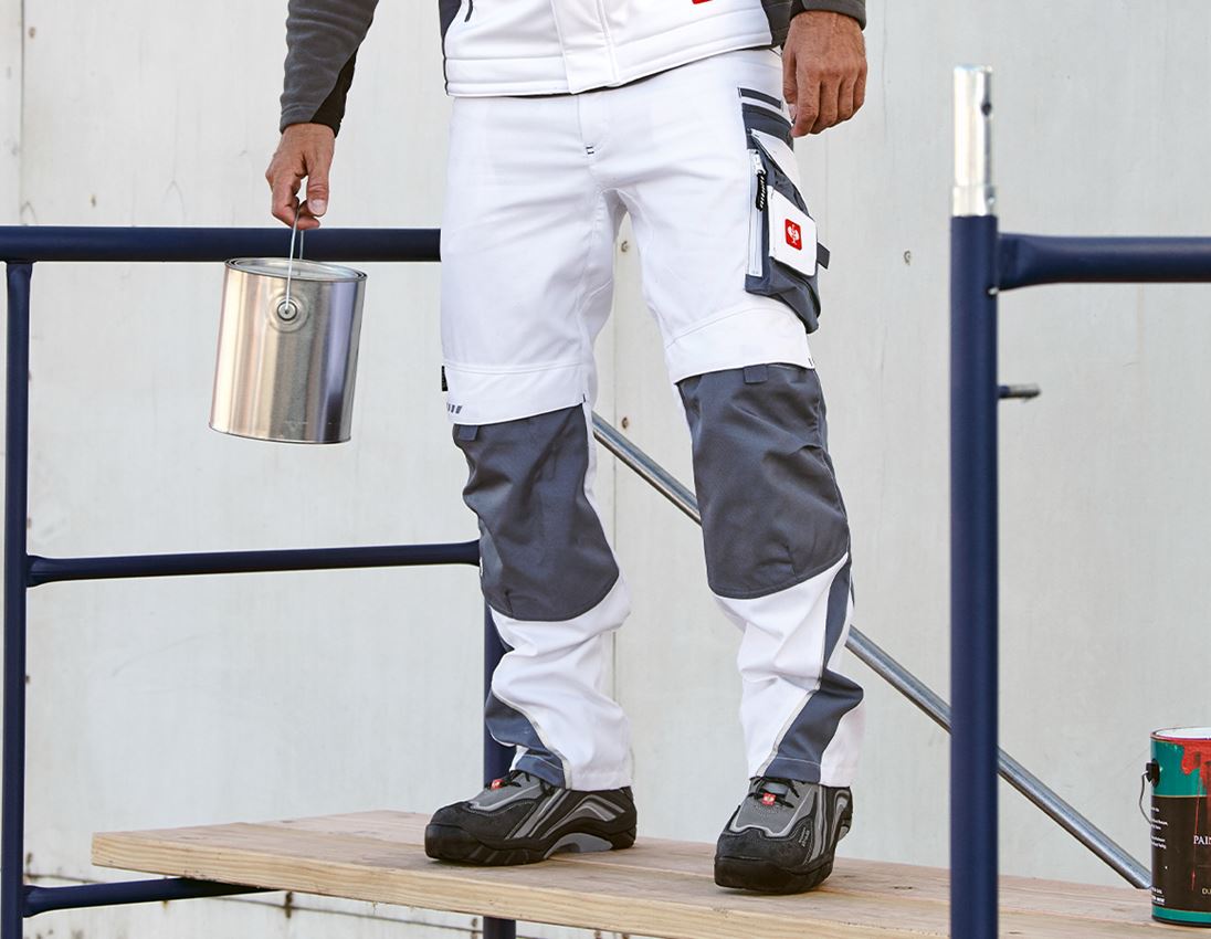 Work Trousers: Trousers e.s.motion Winter + white/grey 1