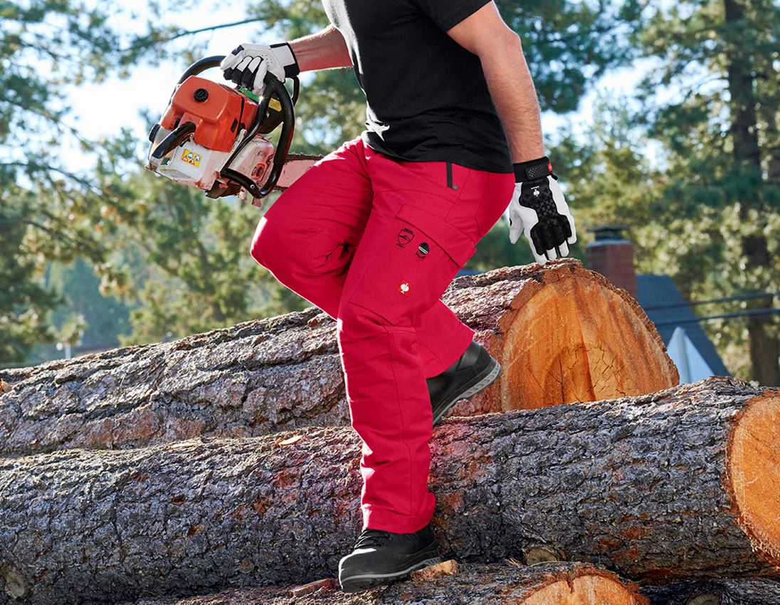 Forestry / Cut Protection Clothing: Forestry cut protection trousers e.s.cotton touch + fiery red 1