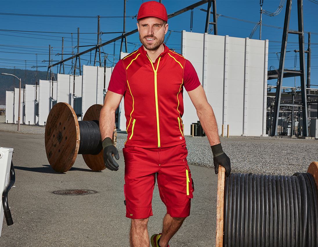 Work Trousers: Shorts e.s.motion 2020 + fiery red/high-vis yellow 1