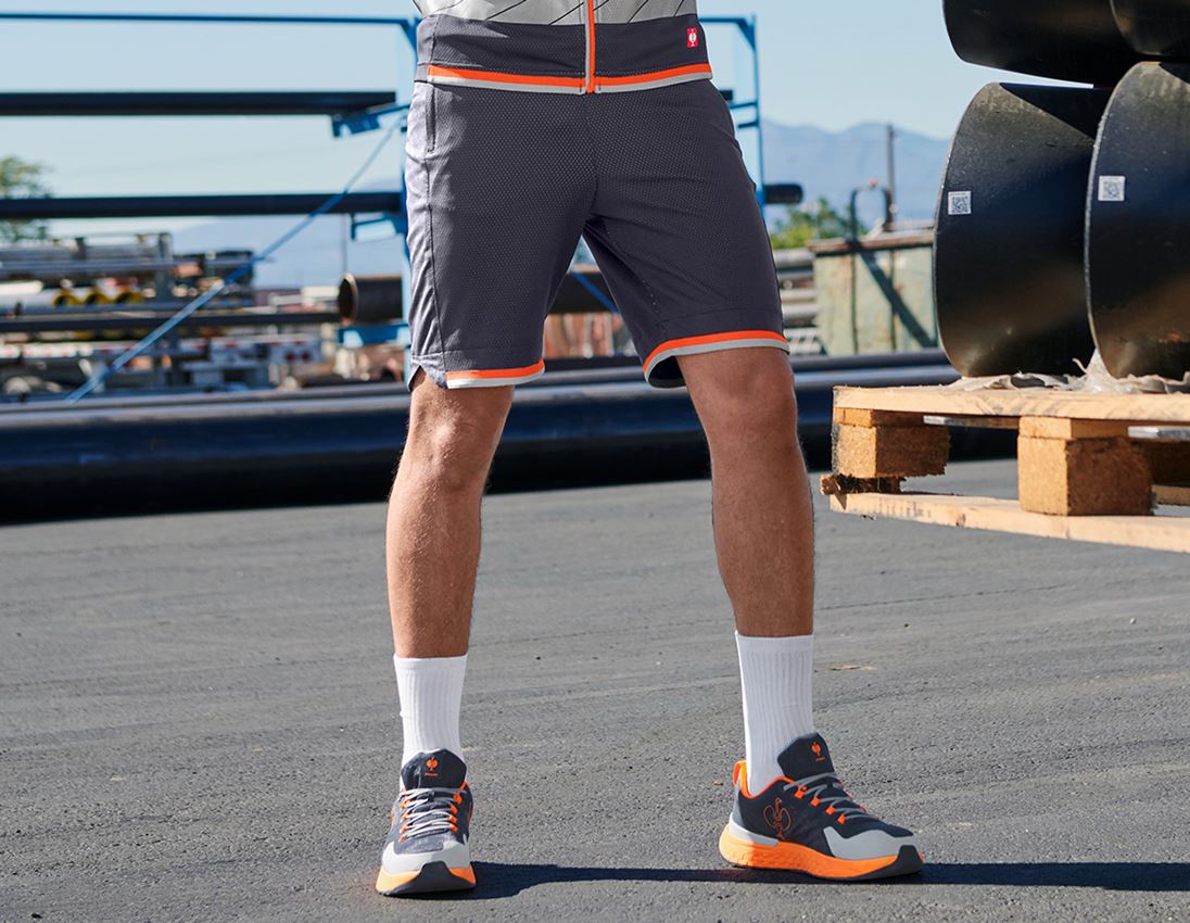 Work Trousers: Functional shorts e.s.ambition + navy/high-vis orange 2
