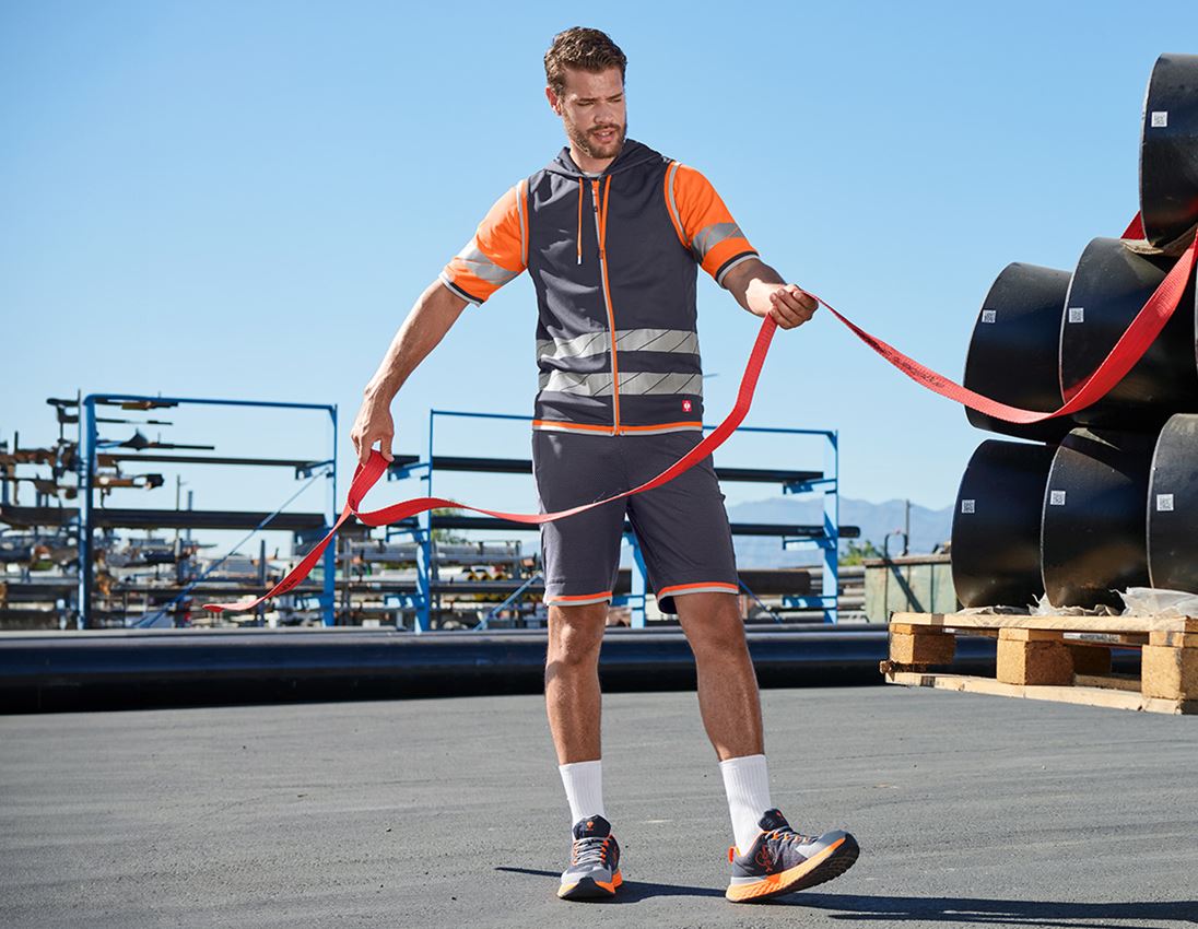 Work Trousers: Functional shorts e.s.ambition + navy/high-vis orange 3