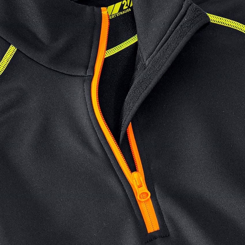 Shirts, Pullover & more: Funct.-Troyer thermo stretch e.s.motion 2020, la. + black/high-vis yellow/high-vis orange 2