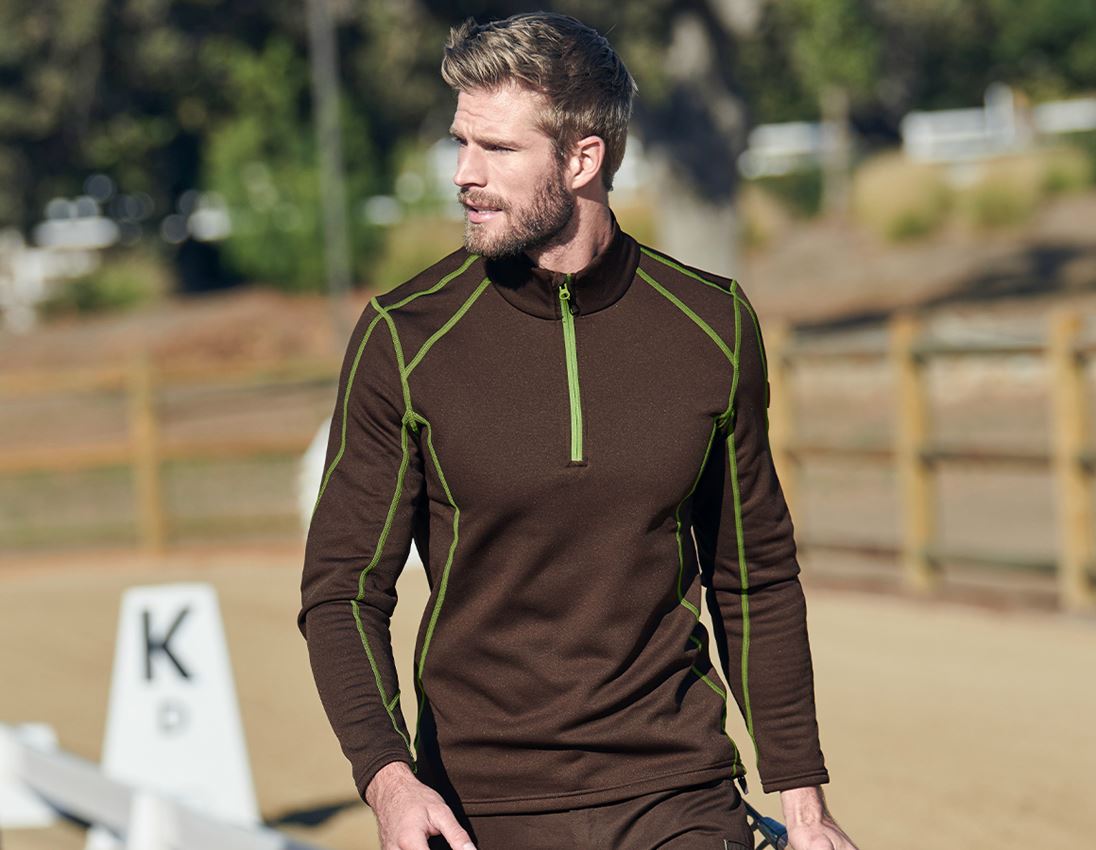 Shirts, Pullover & more: Functional-Troyer thermo stretch e.s.motion 2020 + chestnut/seagreen