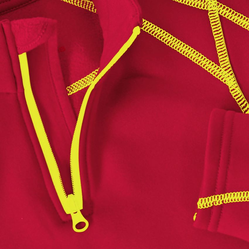 Shirts, Pullover & more: Funct.Troyer thermo stretch e.s.motion 2020 child. + fiery red/high-vis yellow 2