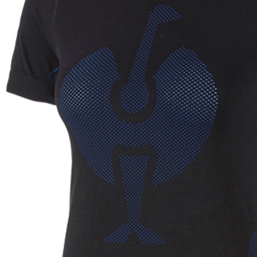 Termounderkläder: e.s. t-shirt seamless - warm, dam + svart/gentianablå 2