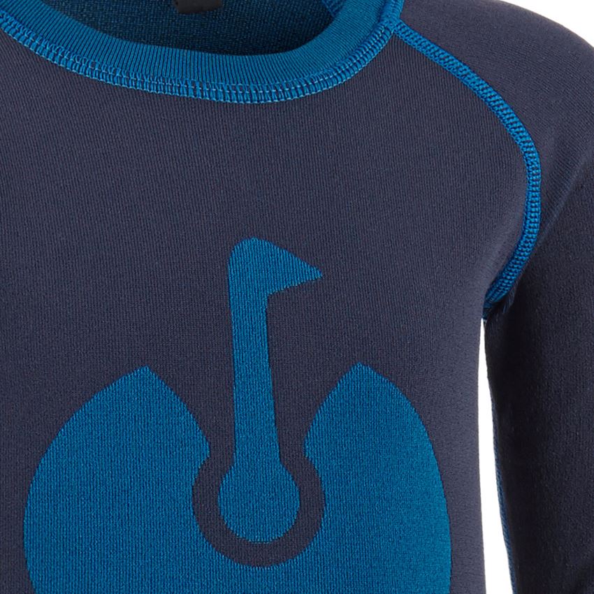 Termounderkläder: e.s. långärmad topp seamless - warm, barn + mörkblå 2