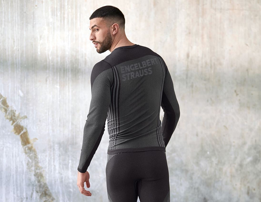 Underkläder |  Underställ: Långärmad funktionsöverdel e.s.trail seamless-warm + svart/basaltgrå 1