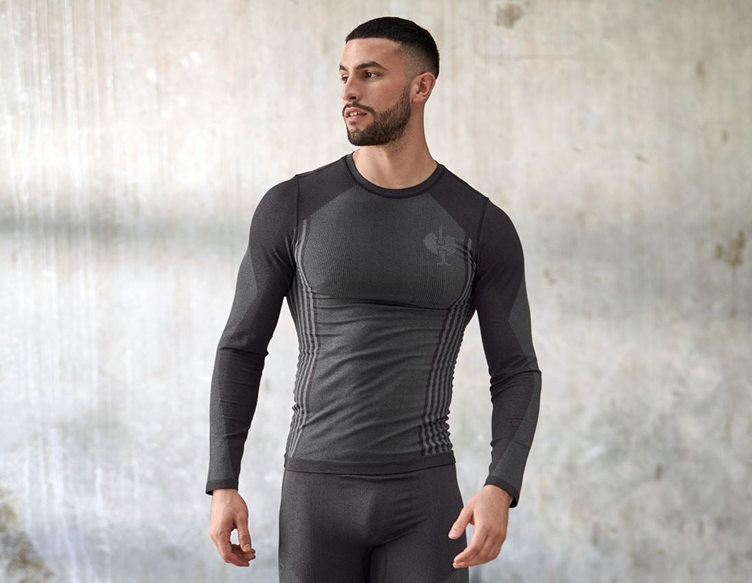 Underkläder |  Underställ: Långärmad funktionsöverdel e.s.trail seamless-warm + svart/basaltgrå