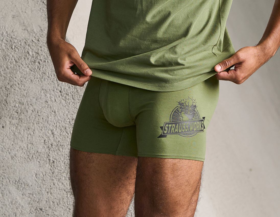 Underkläder |  Underställ: Långkalsonger e.s.iconic, 2-pack + berggrön+svart