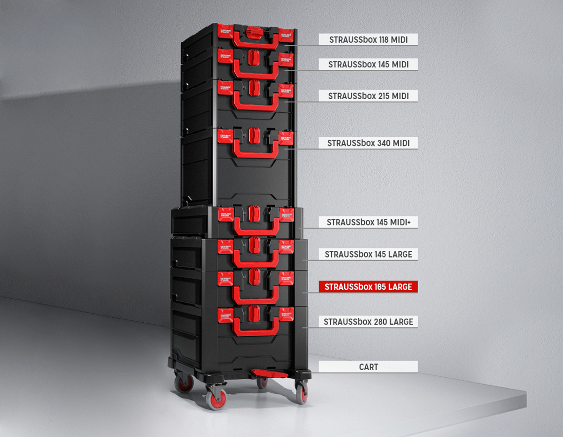 STRAUSSbox System: STRAUSSbox 165 large + svart/röd