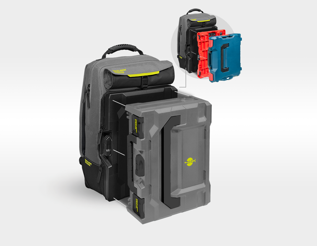 STRAUSSbox System: STRAUSSbox ryggsäck + basaltgrå/acidgul 2