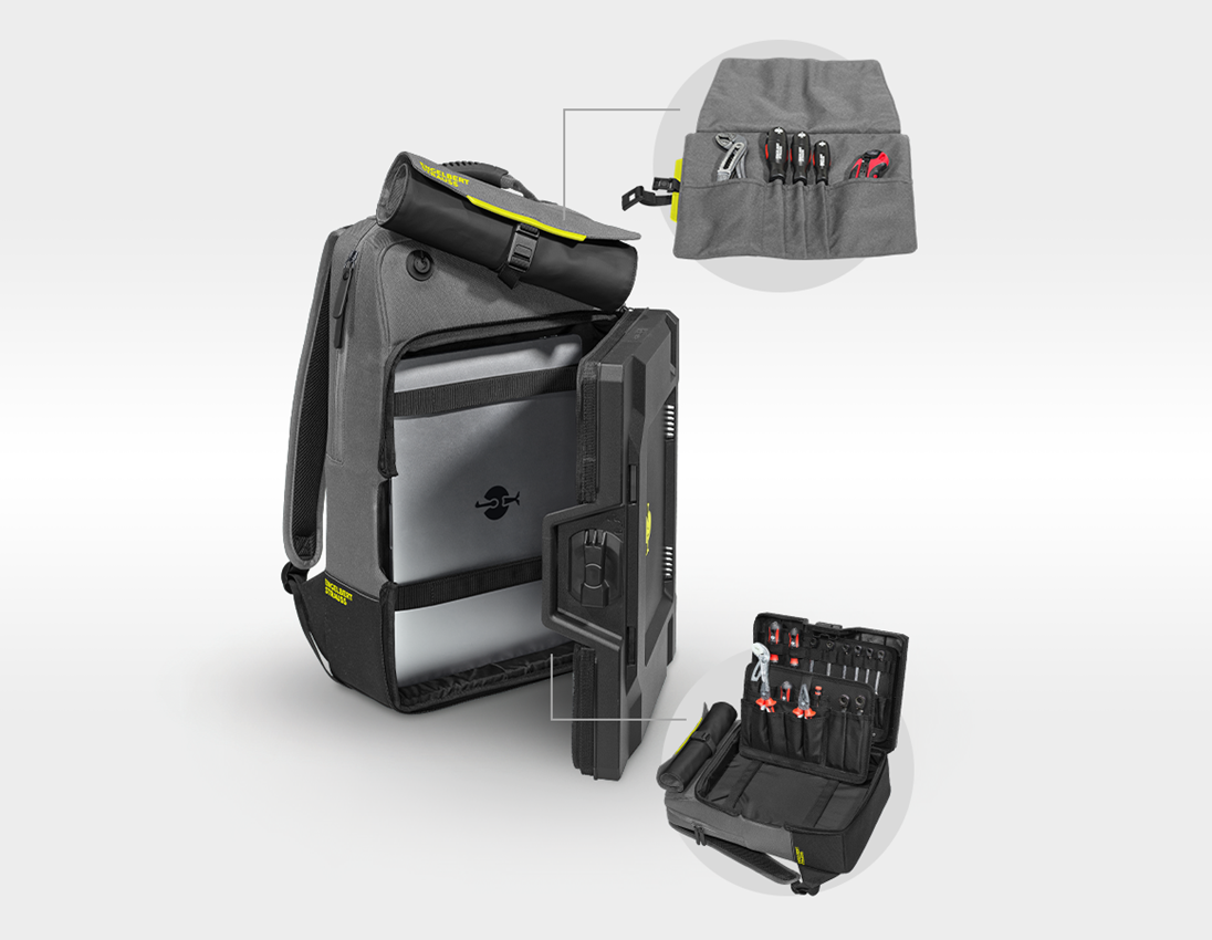 STRAUSSbox System: STRAUSSbox ryggsäck + basaltgrå/acidgul 1