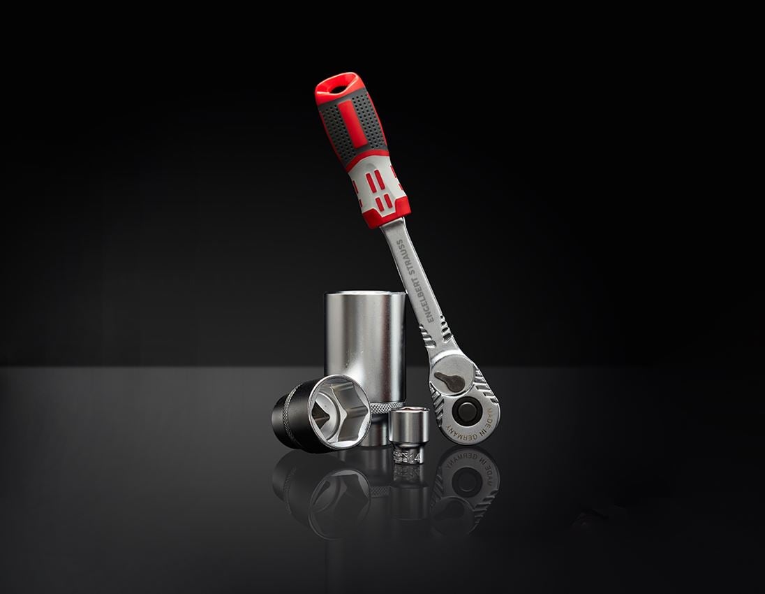 Socket wrench: Socket wrench set pro 3/8 in STRAUSSbox mini