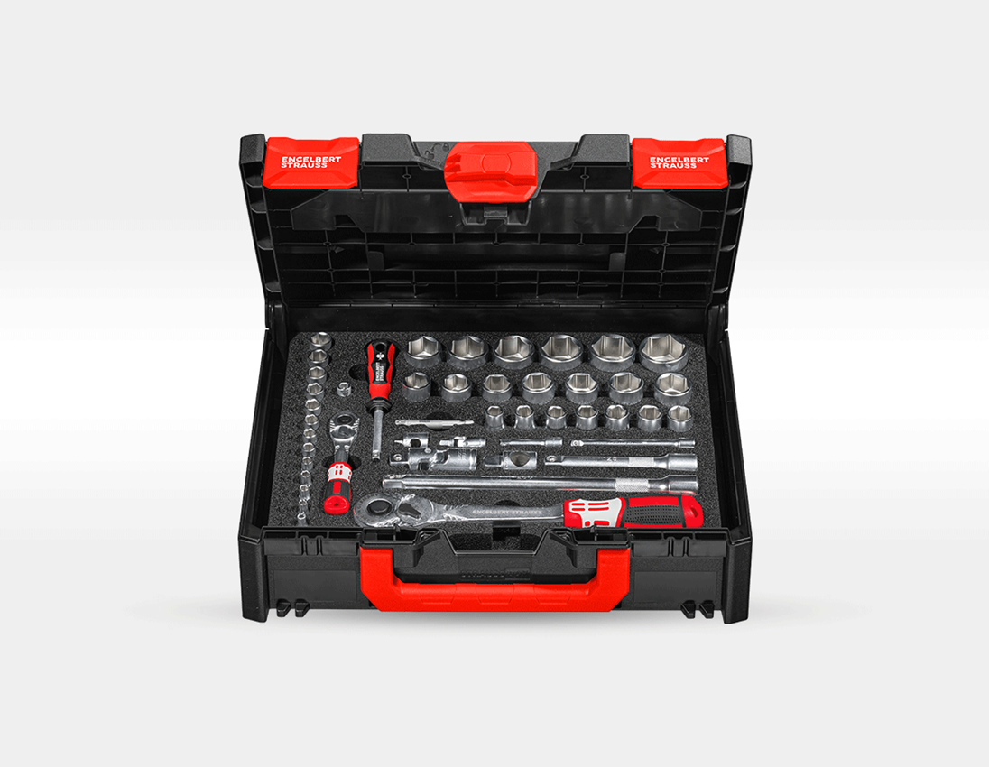 Tools: STRAUSSbox tool set Electro pro 1/4" + 1/2" 1