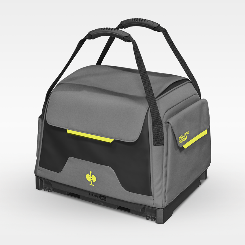 STRAUSSbox System: Verktygsset Elektro inkl. STRAUSSbox väska + basaltgrå/acidgul 2