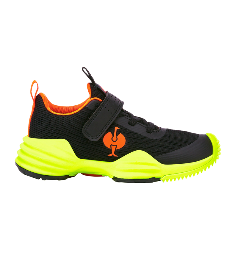 Footwear: Allround shoes e.s. Porto, children's + black/high-vis yellow/high-vis orange 2