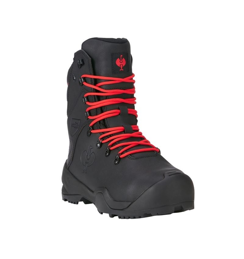 S6: S6 Forestry safety boots e.s. Kufstein high + black/straussred 5