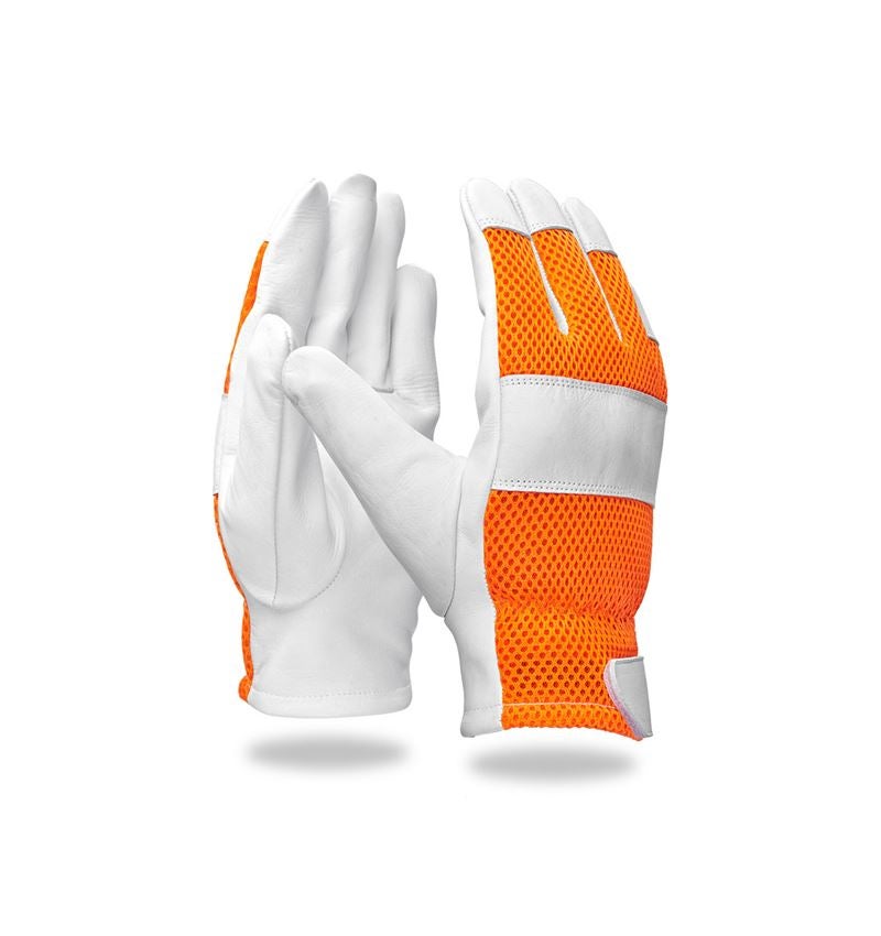 Läder: e.s. läder-handske Mesh + orange