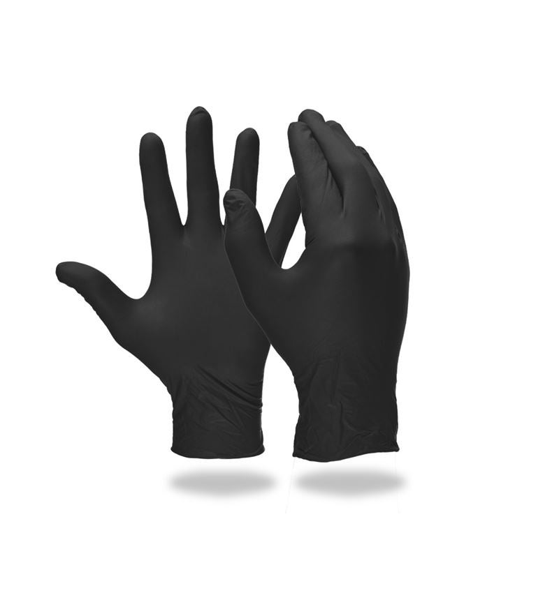 Coated: Disposable latex examination gloves, powder-free + black