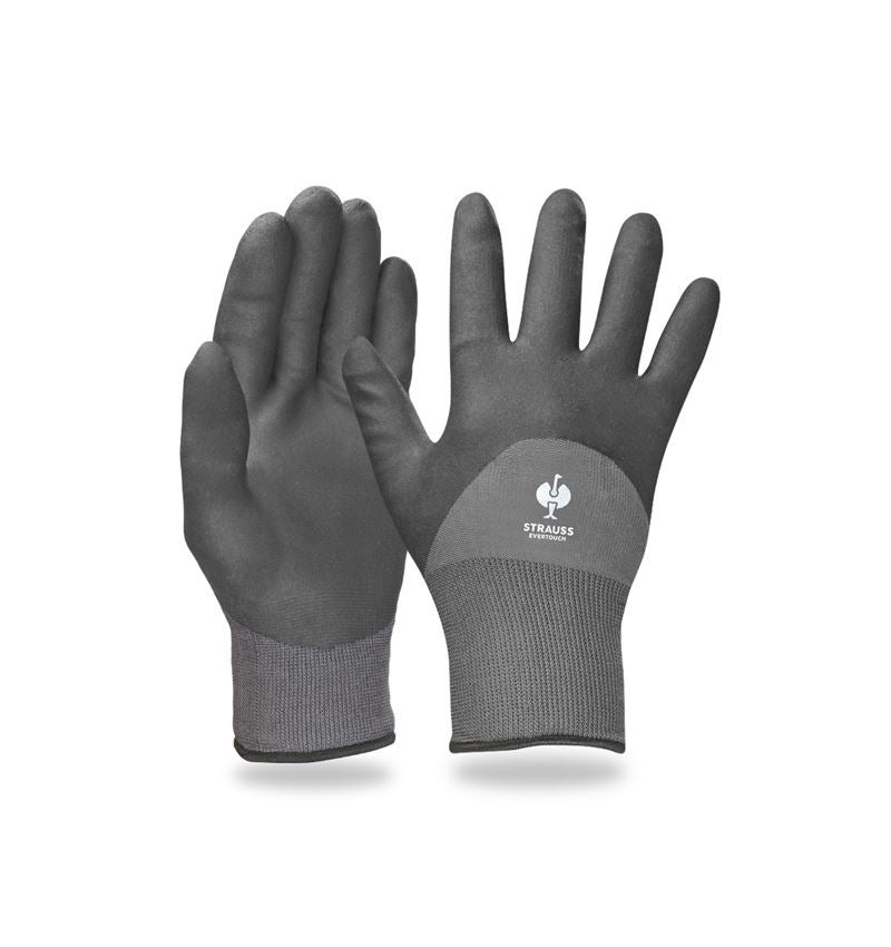Cold: e.s. Nitrile foam gloves evertouch winter + black/grey