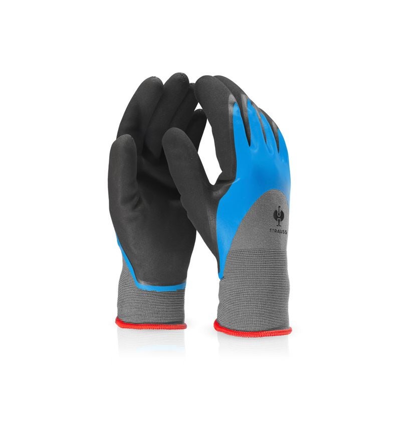 Coated: Nitrile foam gloves Flexible Pro + blue/grey-melange