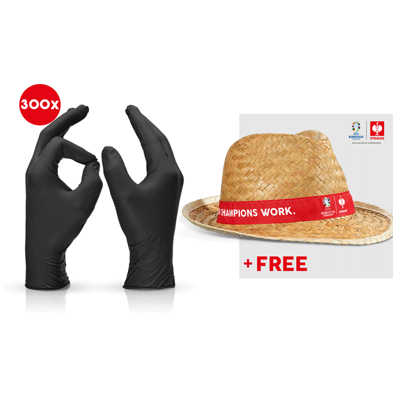 Collaborations: 3x100 Disposable latex gloves + EURO2024 Hat + black