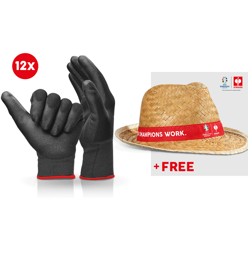 Collaborations: 12x PU micro gloves + EURO2024 Hat + black