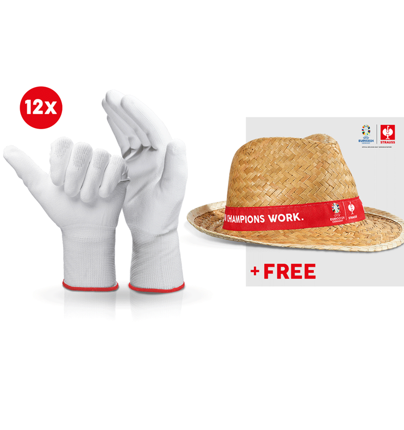 Collaborations: 12x PU micro gloves + EURO2024 Hat + white