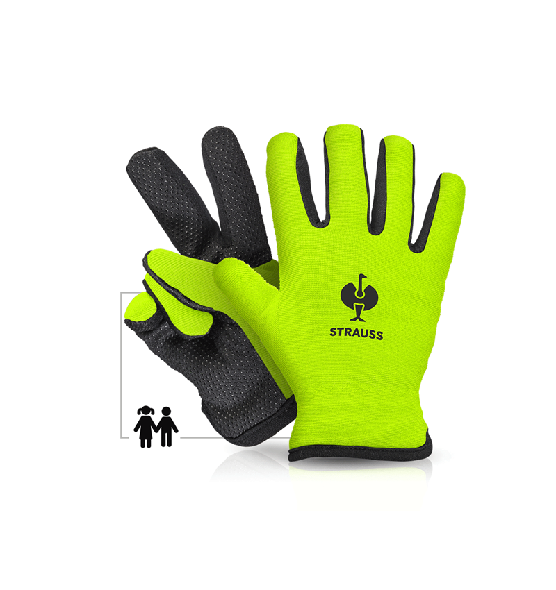 Accessories: e.s. Children's winter gloves Fleece Comfort + high-vis yellow/black