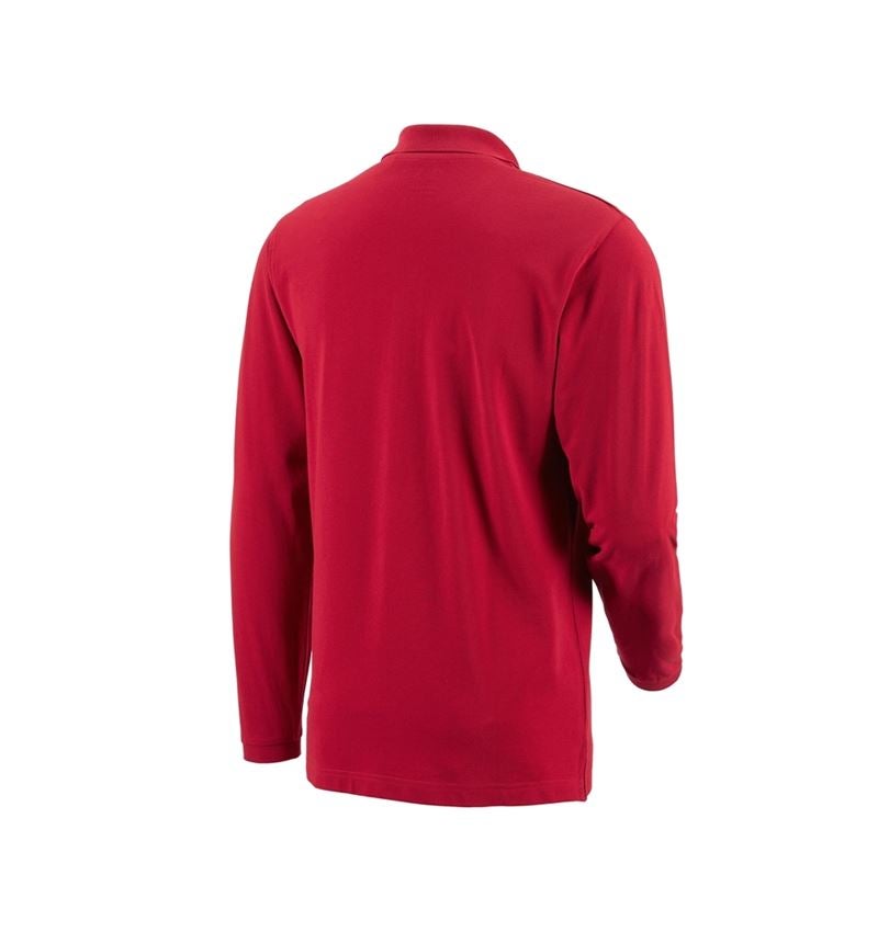 Gardening / Forestry / Farming: e.s. Long sleeve polo cotton Pocket + red 2