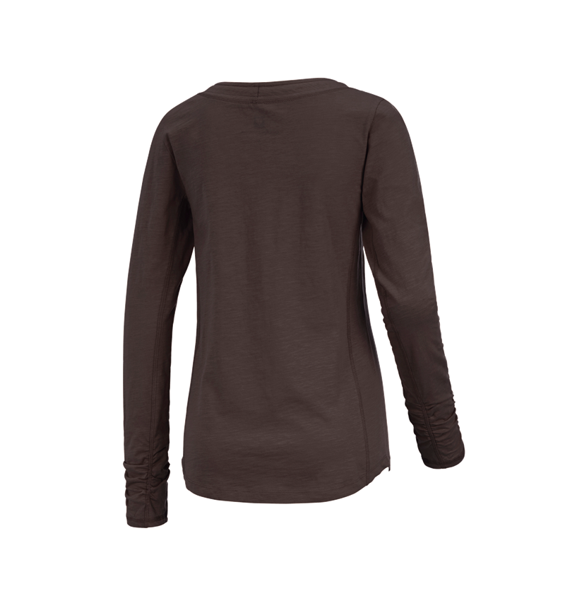 Shirts, Pullover & more: e.s. Long sleeve cotton slub, ladies' + chestnut 1