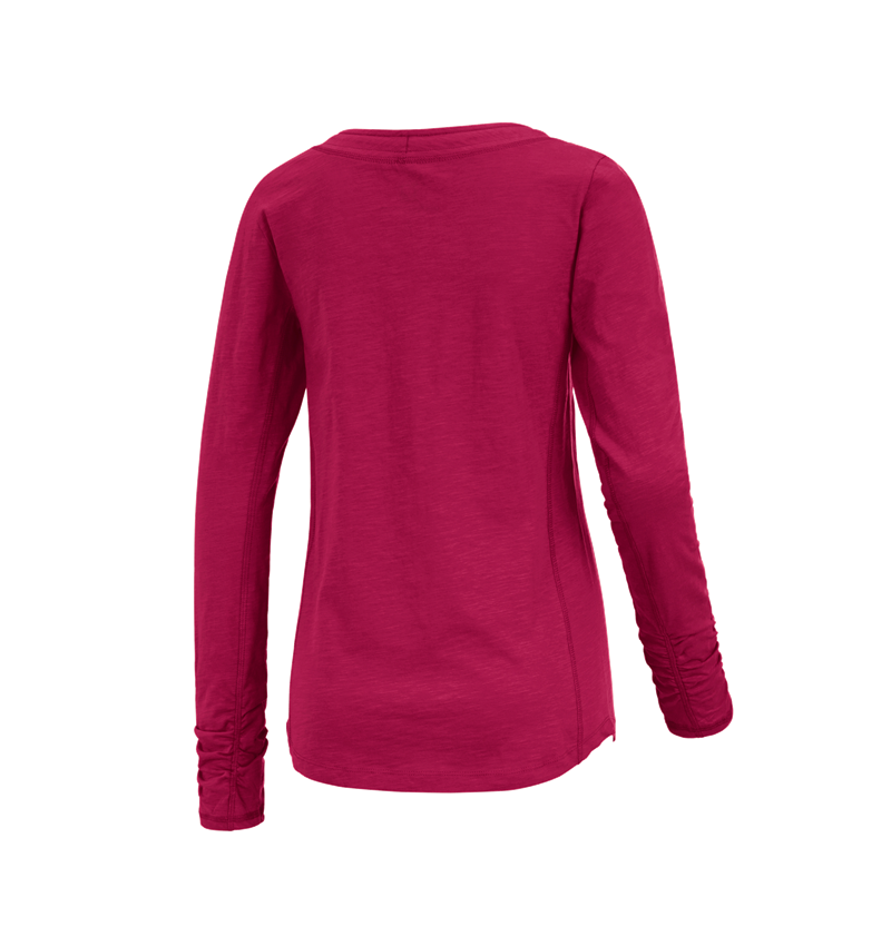 Shirts, Pullover & more: e.s. Long sleeve cotton slub, ladies' + berry 1