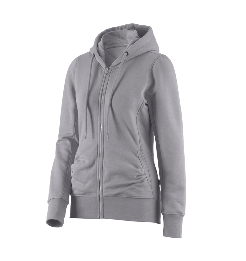 Shirts, Pullover & more: e.s. Hoody sweatjacket poly cotton, ladies' + platinum
