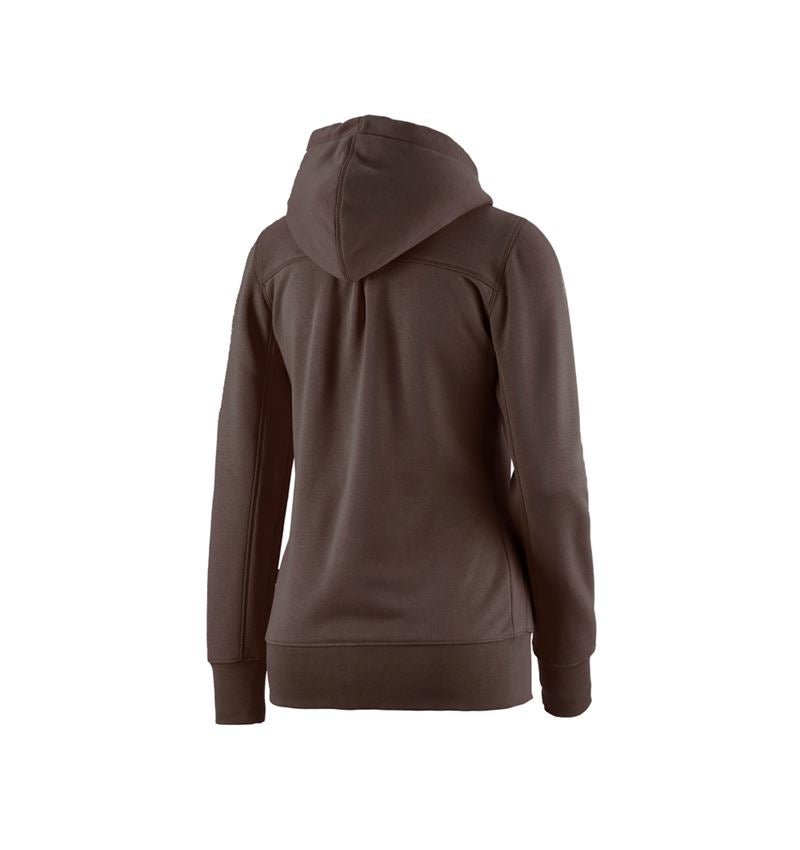 Shirts, Pullover & more: e.s. Hoody sweatjacket poly cotton, ladies' + chestnut 1